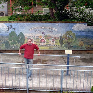F & mosaic mural
